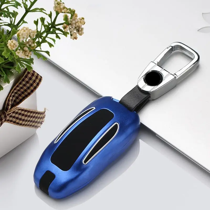 

Special Car Key Cover for Tesla MODEL S / MODEL 3 Car Remote Control Decorative Cover Key Shell Metal Buckle All Inclusive