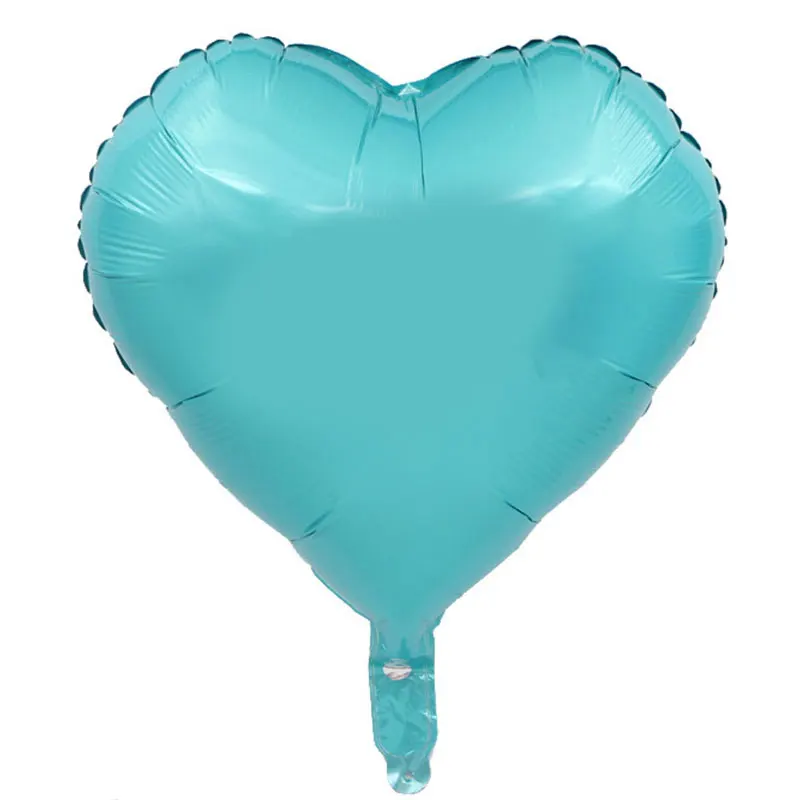 Сердце Свадебные украшения, покрытые фольгой шары, креативные теплые воздушные шары на день рождения, безопасные гелиевые шары, красочные принадлежности для вечеринки, оптом - Цвет: light blue