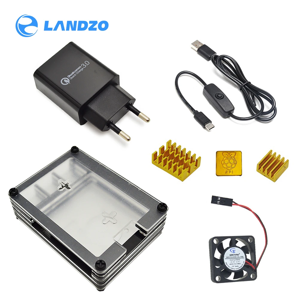 Новый 9 слойный чехол предназначен для модели Raspberry Pi 4 B с радиатором и