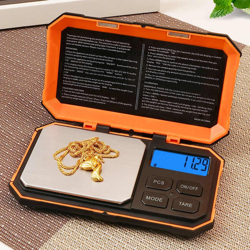 

100g / 200g / 500gX 0.01g High Precision Electronic Scale Digital Jewelry Gold Pocket Scale Kitchen Scale Portable Весыкухонные