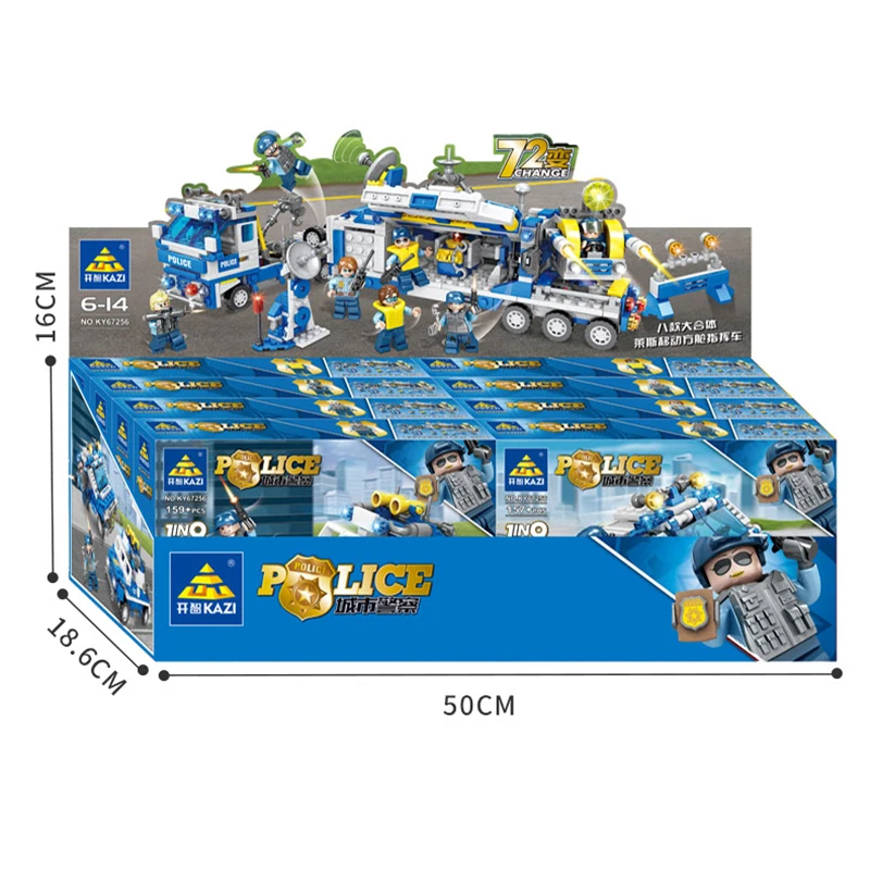 1175 PCS KAZI Police Series Building Blocks Police Command Car 72 Styling Compatible Leg0ing Assembled Building Blocks Toy Gift
