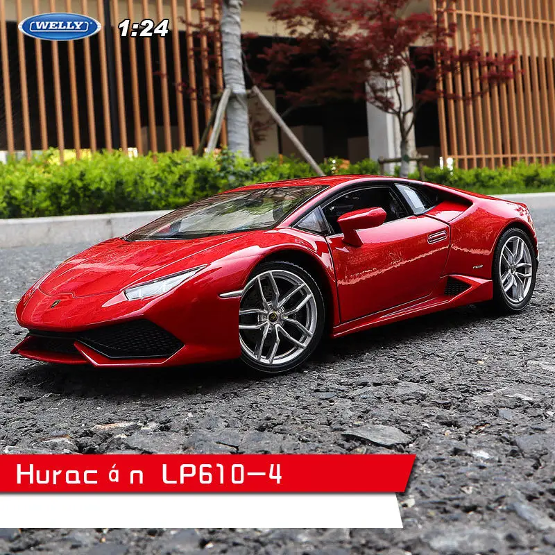 WELLY 1:24 Lamborghini LP700-4 красный автомобиль сплав модель автомобиля Моделирование Украшение автомобиля коллекция подарок игрушка Литье под давлением модель - Цвет: LP610-4