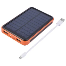 Супер тонкий большой емкости водонепроницаемый портативный солнечный внешний аккумулятор Двойной USB Солнечное зарядное устройство для мобильных телефонов компактный легкий