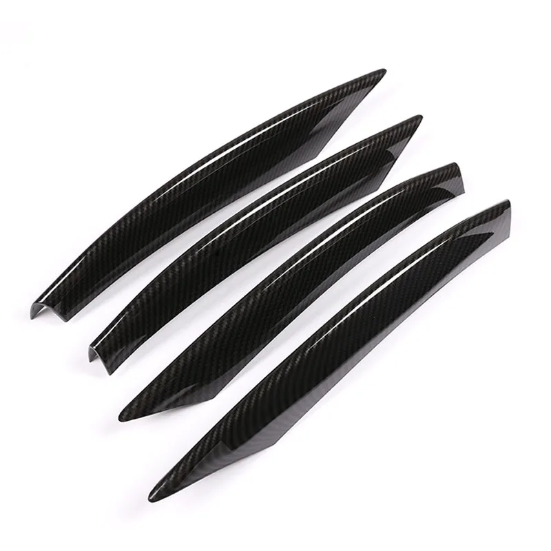 Carbon Fiber Color ABS передняя противотуманная фара рамка декоративная крышка отделка полосы для Mercedes Benz C Class W205 углеродного волокна цветные автомобильные наклейки для гриля - Название цвета: Carbon Fiber Color