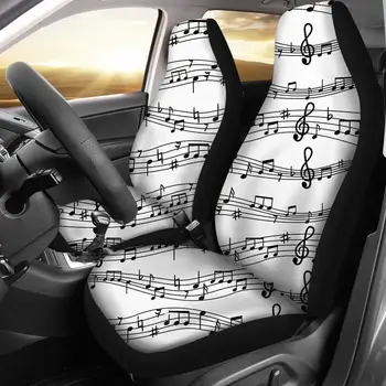 

HUGSIDEA Music Notes Print Auto Seat Dirty-Anti Cover Musical Sheet Car Seat Cover Art Music Lover Driver Seat Cover Decor Case