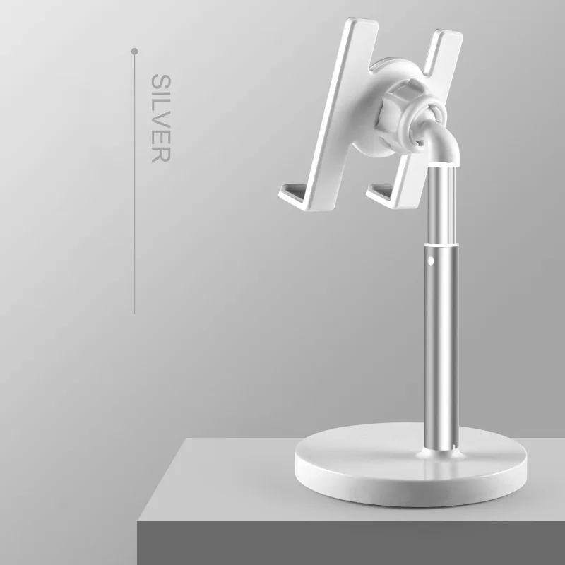silver phone stand Настольный сотовый телефон Подставка для планшета алюминиевый стенд держатель для мобильного телефона и планшетного ПК выдвижной вращающийся до 10,1 дюймов - Цвет: silver phone stand