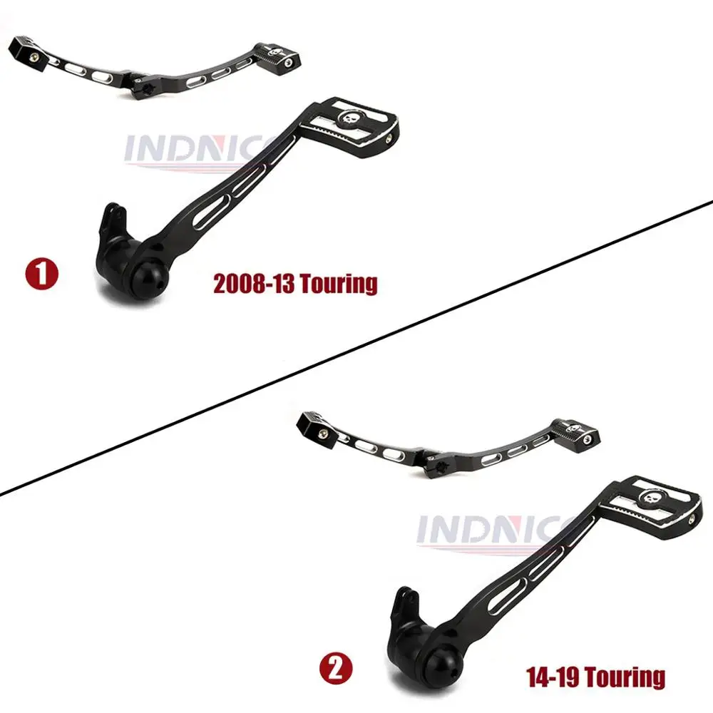 Black Skull Head Brake Arm Shift Levers Pegs For Harley Touring Glide