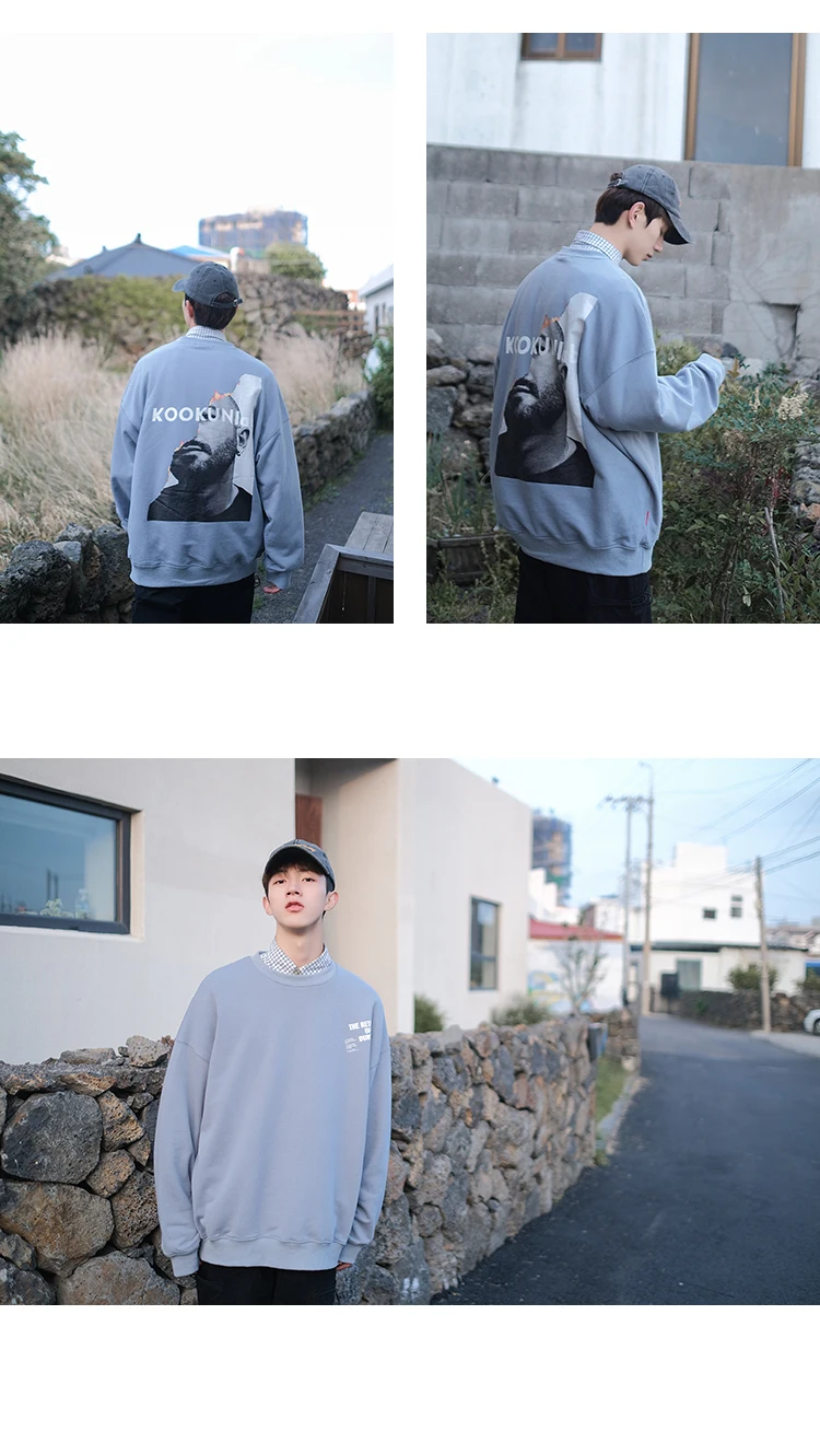 Privathinker Men's Casual Hip Hop Printed Sweatshirts Men O-Neck Cotton Hoodies Male Loose Fashion Korean Clothes Oversize