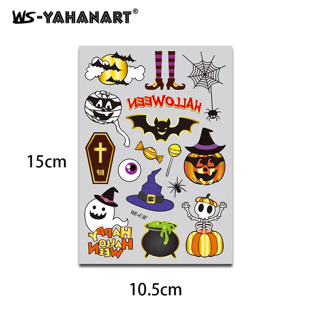 Children's Halloween bronzing tattoo put environmental protection waterproof cartoon whimsy tattoos can be customized pap 6