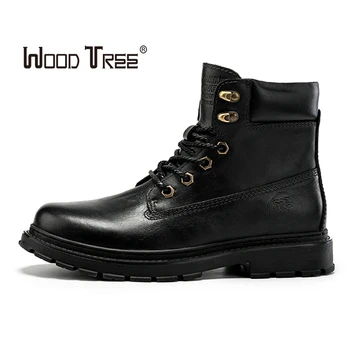 

WOODTREE Men Boots Warm Fur For Martin Boots Winter Shoes Men Ankle Boots Winter Boots Men Winter Footwear Shoes
