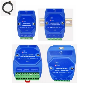 

USB to TTL / RS485 / RS232 three in one communication converter hub repeater photoelectric isolation lightning protection