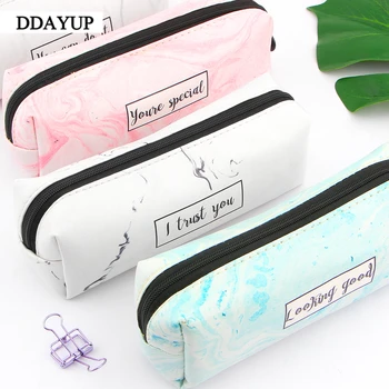 

Marble Pencil Case Pattern Leather Pen Bag Pencil Box Pencil Case Stationery Pouch Office School Supply