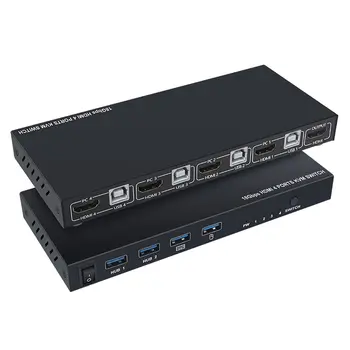 

Ultra HD 4K HDMI KVM Switcher 4 Ports Inputs and 1 Port Outputs HDMI2.0 Mouse Keyboard USB Sharer
