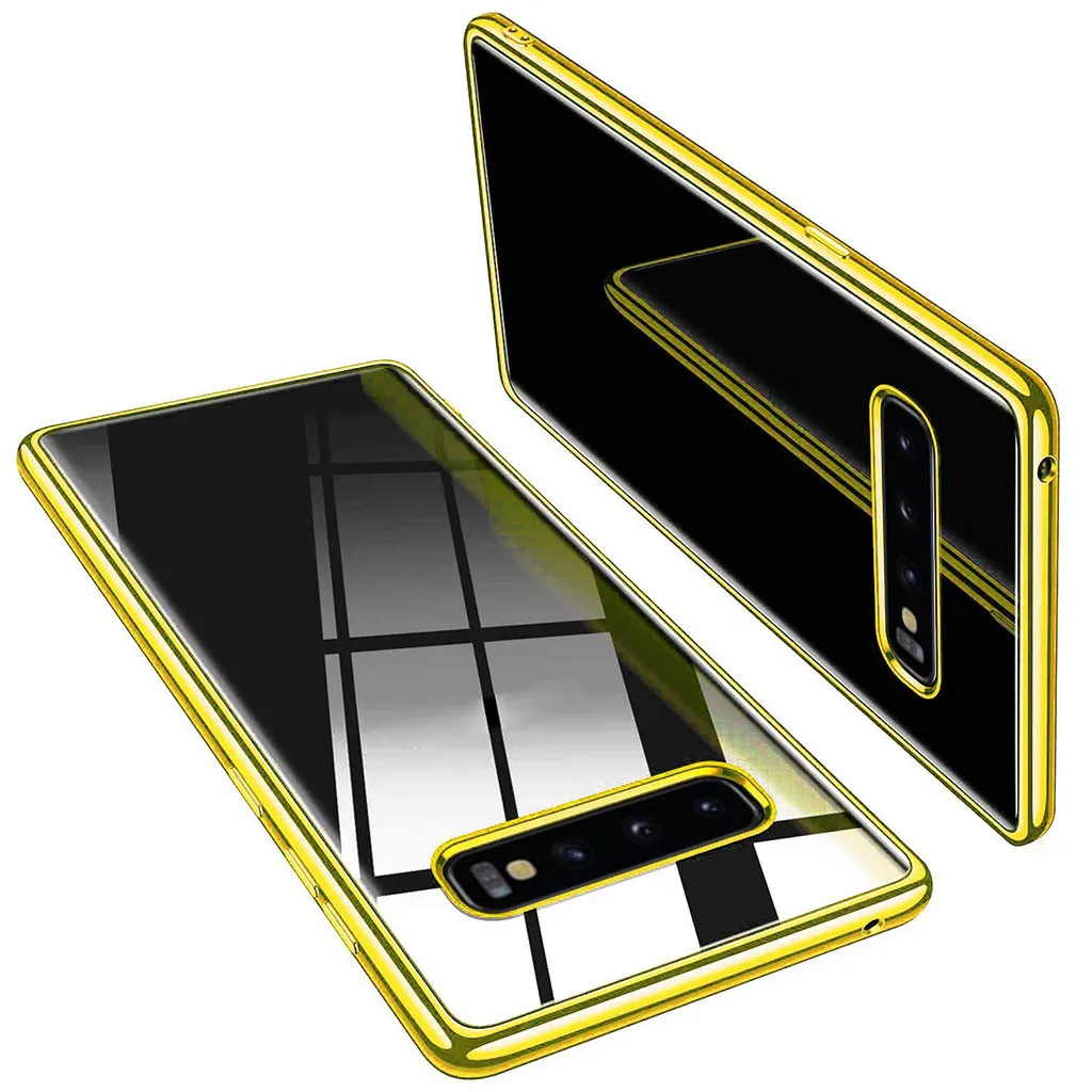 For Samsung S10 Plus Shockproof Bumper Transparent Silicone Phone case Portable Half Wrapped Phone Cases Anti-scratch Phone Case