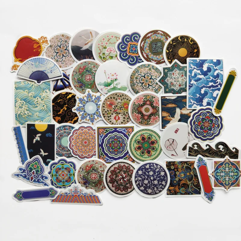 

40 шт./упак. Ретро китайские элементы Стиль наклейки для скрапбукинга DIY Творческий журнал фотоальбом Водонепроницаемый декоративная наклей...