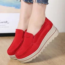 Женская обувь на плоской подошве; обувь на платформе; кожаные Прошитые лоферы на шнуровке; женские мокасины на танкетке; женская повседневная обувь; большие размеры