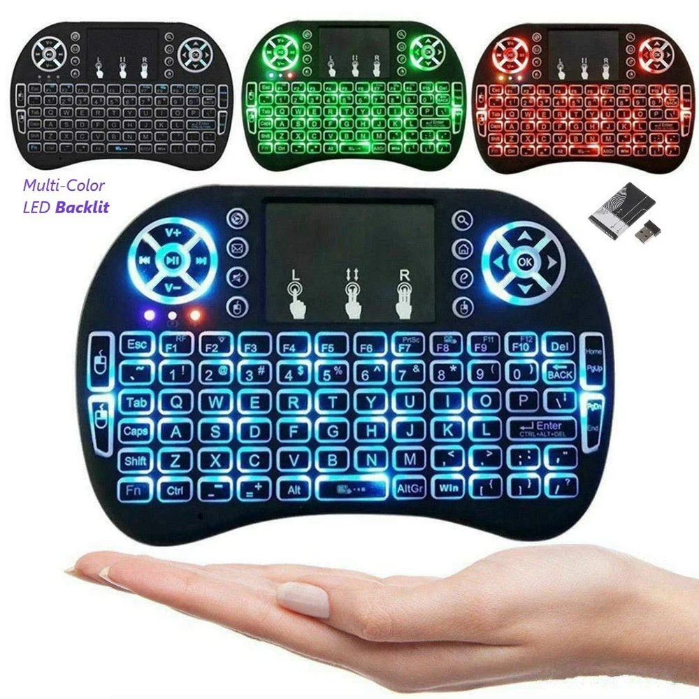 

Mini Wireless Keyboard with Touchpad Mouse 2.4GHz Backlit Keyboard for Raspberry Pi/Smart TV/Xbox 360/Ps3 4/iOS/TV Box/Computer