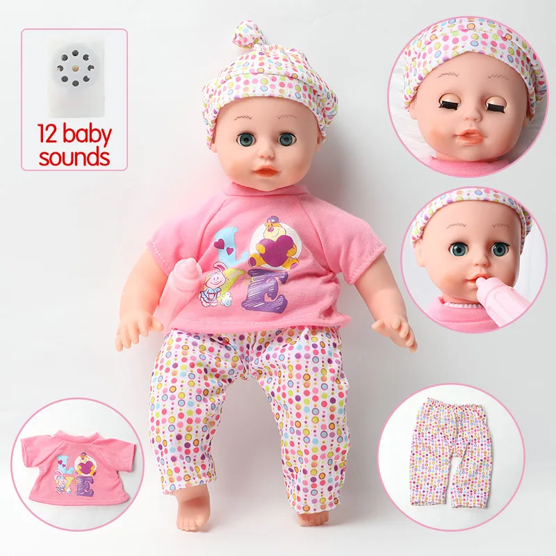 14 дюймов имитация Bebe reborn doll бутылка для звуковой подачи 36 см Реалистичная набивка