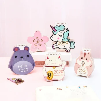 

Kawaii Cartoon 2020 Table Calendar Creative Mini Cute Desk Calendar Gift Office Agenda School Planner Stationary Supplies