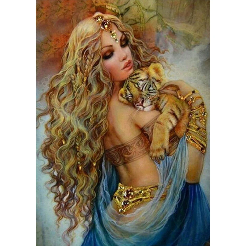 Kit De Pintura De Diamantes 5D - Diseño De Tigre Blanco (180x60 Cm), Incluye Lienzo, Diamantes Y Herramientas, Para Decoración Y Relajación