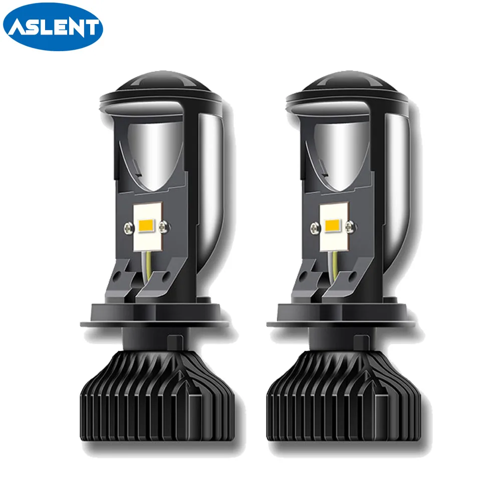 

ASLENT H4 LED hi-lo mini projector lens headlight for car clear beam pattern 12V 5500k no astigmatic problem Motorcycle Light