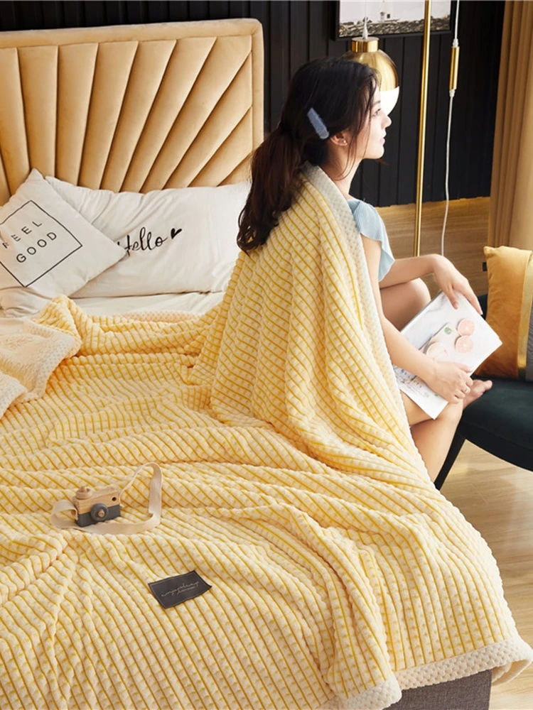 Simple autumn/winter thickened lamb velvet blanket fale quilt cover