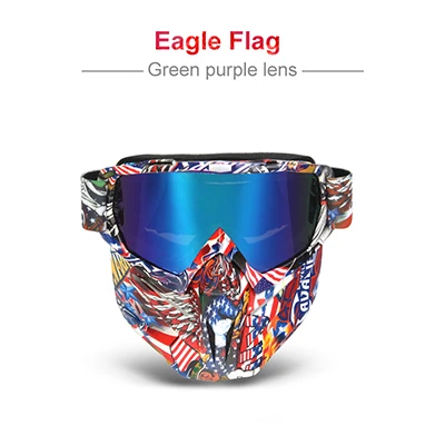 Eagle Flag Mosodo снегоходные лыжные очки мотоцикл красочные противотуманные маски Снег ветрозащитный зимние лыжные очки сноуборд очки - Цвет: Eagle Flag