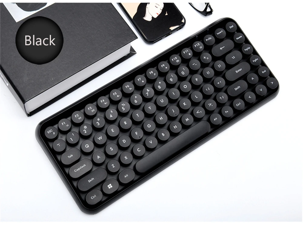 Teclado Inalámbrico Bluetooth Mini Botón Redondo Teclado De Juegos Para