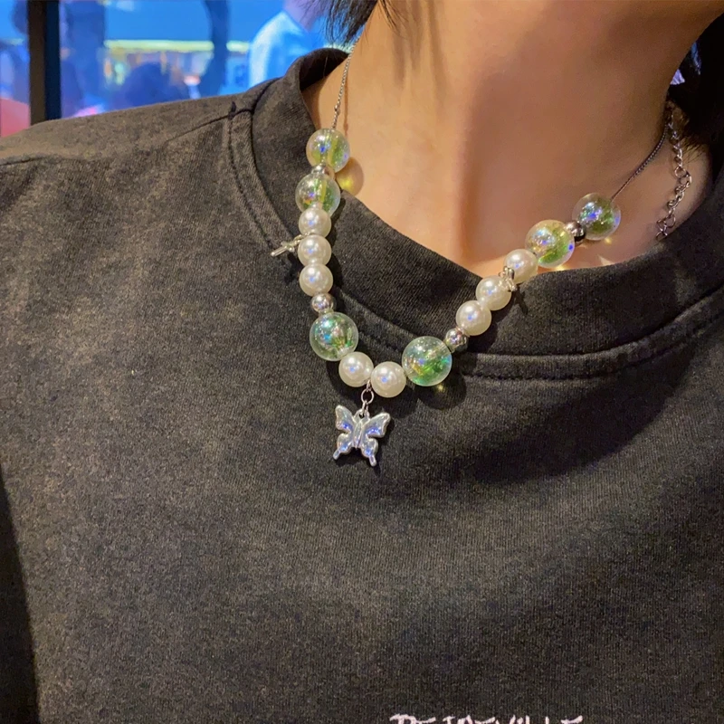 MENGJIQIAO New Style Punk Fashion Green 