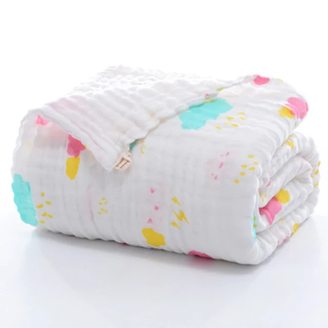 6 слоев детское Одеяло для новорожденного хлопковое зимнее детское муслиновое квадраты ванны младенца Полотенца Одеяло получения Одеяло пеленание 110*110 - Цвет: 02