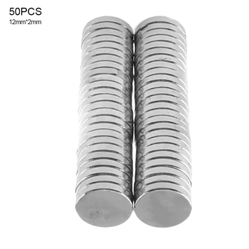 

50pcs 12 x 2mm Mini Strong Magnetite Earth Neodymium Magnets with Round Disc Type and Earth Magnet for Home /Office / Laboratory