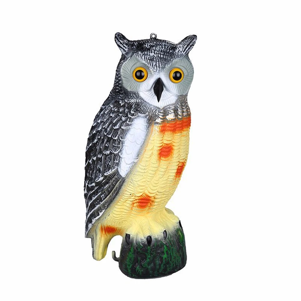 

PE Hollowed Yard Statue Outdoor Realistic Garden Protector Decoration Decoy Fake Owl Large Scarecrow Ornament Pest Deterrent