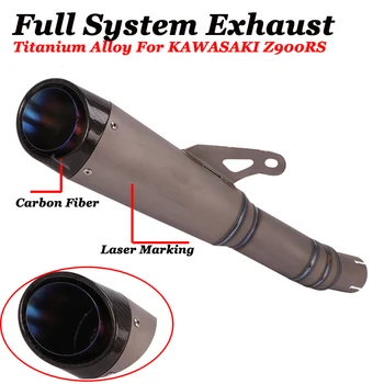 

Motorcycle GP Exhaust Carbon Fiber Muffler Escape Moto Modiifed Titanium Alloy Middle Mid Link Laser Slip On For KAWASAKI Z900RS