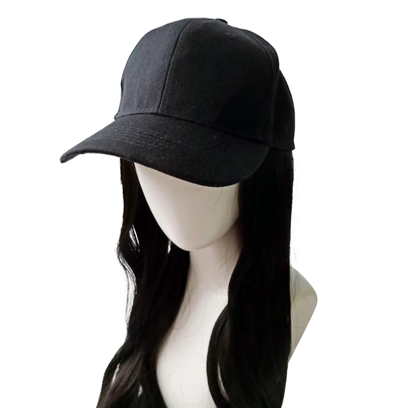 Джокер Новая мода тени дамы поддельные длинные волосы цельный sunhat чистый цвет дамы случайный хлопок шляпа новая - Цвет: B