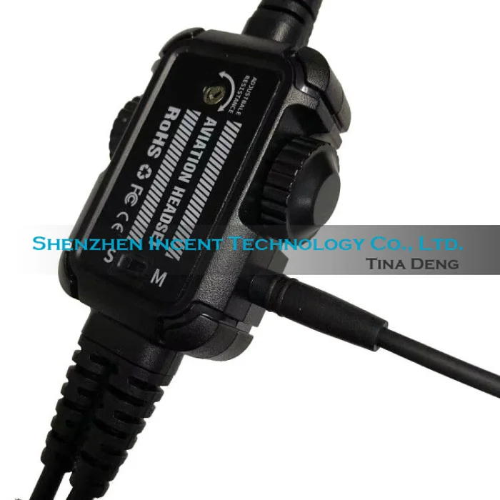 VOIONAIR New Style Black Pilot Headset PNR (Passive Noise Reduction) Aviation Headset IN-1000N With 3.5mm Cable for PC
