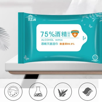 

10pcs/ Pack 75% Alcohol Cotton Clean Wipes Disinfectant Wet Tattoo Swabs For Skin Cleaning Care