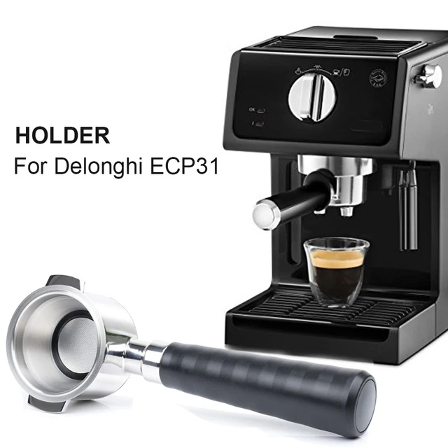 51mm caffè portafiltro senza fondo manico in legno per Delonghi decolla  ec680 ec685 cestello filtro di ricambio accessori Barista - AliExpress