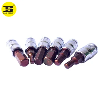 

BOSI 1/4-Inch drive hex bit socket set Metric 3-8 mm 6-Piece