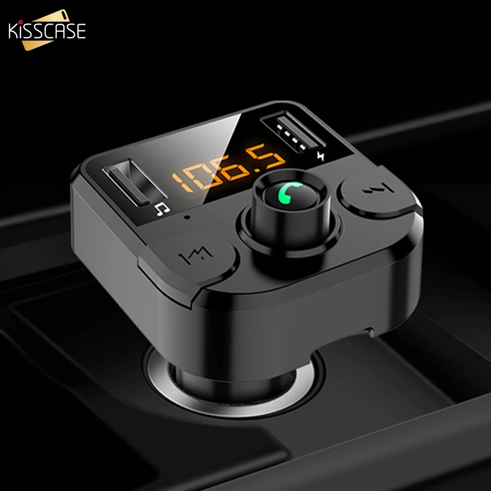 

KISSCASE Original Car MP3 Player Handsfree Wireless Bluetooth Kit FM Transmitter LCD Car USB Charger FM Modulator Car Accessorie