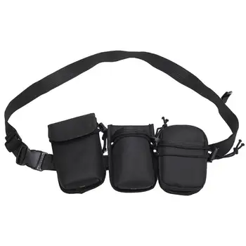 

New Fashion Black Waist Bags 3 in 1 Multi-function Unisex Canvas Chest Fanny Pack Classic Delicate for Hiking and Travel