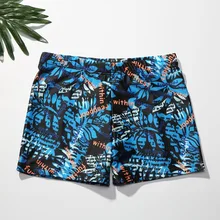 Мужской купальный костюм, водонепроницаемая эластичная одежда для купания с квадратными штанинами, пляжные плавки для серфинга, короткие летние плавки для мальчиков