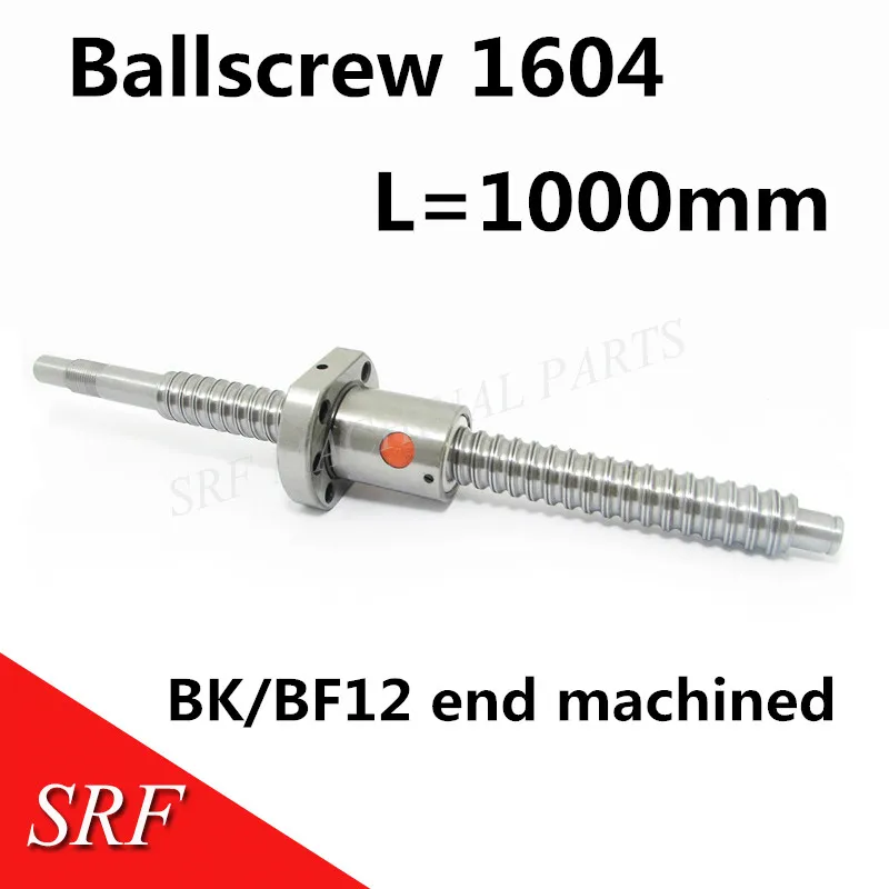 

Best price SFU1604 16mm Ballscrew L1000mm:1 pcs SFU1604 Ball lead screw L1000mm C7+1pcs ballnut with BK/BF12 end machined cnc