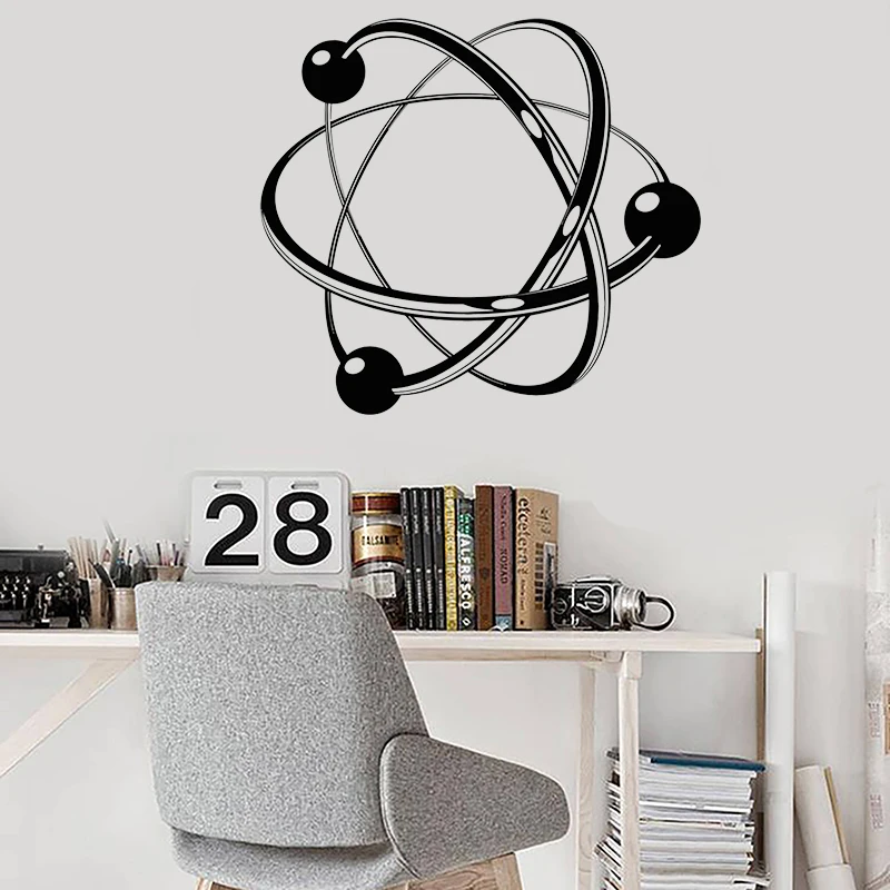 Atomic Science Wall Decal Vinyl Chemistry Atom for boys Room Living Decor Stickers Removable Art Home Wallpaper Y9 | Дом и сад