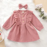 Mädchen Cord Kleid Langarm für Herbst & Winter – Bild 4