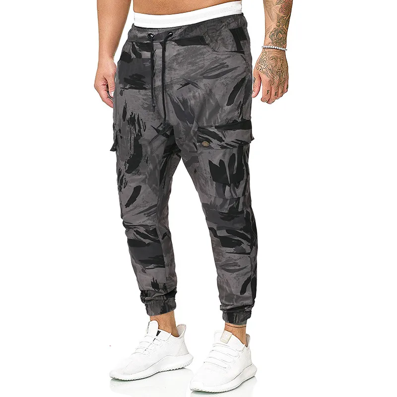 

GustOmerD Men's Trousers Fashion Camouflage Printing Tooling Trousers Simple Slim Casual Trousers Men