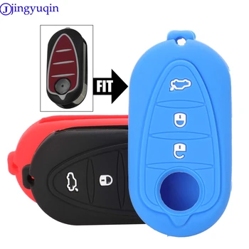 

jingyuqin 3 Buttons Silicone Car Key Case Cover For Alfa Romeo Mito Giulietta Folding Flip Remote Car Key Shell
