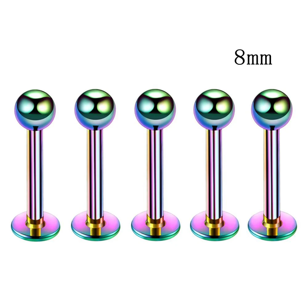 Colorful ball 8mm1pc Пирсинг для губ Larbet стержни 14 шт./лот из нержавеющей стали Лабрет для губ кольца для губ ювелирные изделия для тела сексуальные женские аксессуары - Окраска металла: Colorful ball 8mm1pc