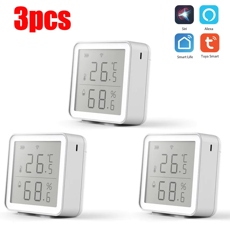 Tuya Smart Life-Sensor de temperatura y humedad para interiores, higrómetro, termómetro, Detector, compatible con Alexa y Google Home