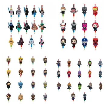 

12-17pcs Avengers Mickey Cartoon PVC Pencil Toppers Pencil Caps Game of Thrones Pen Grips for School Students Kids Gift