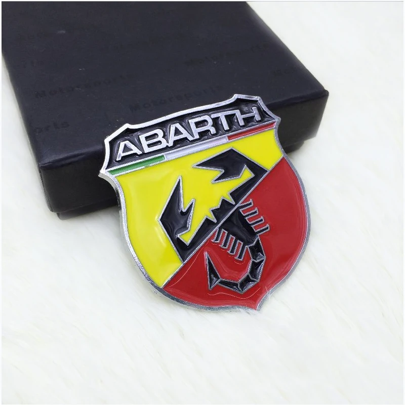 

1pcs Car Emblem Sticker Auto Abarth Body Sticker Front Hood Badge Rear Boot Label car styling for Fiat Punto 500 Stilo Bravo